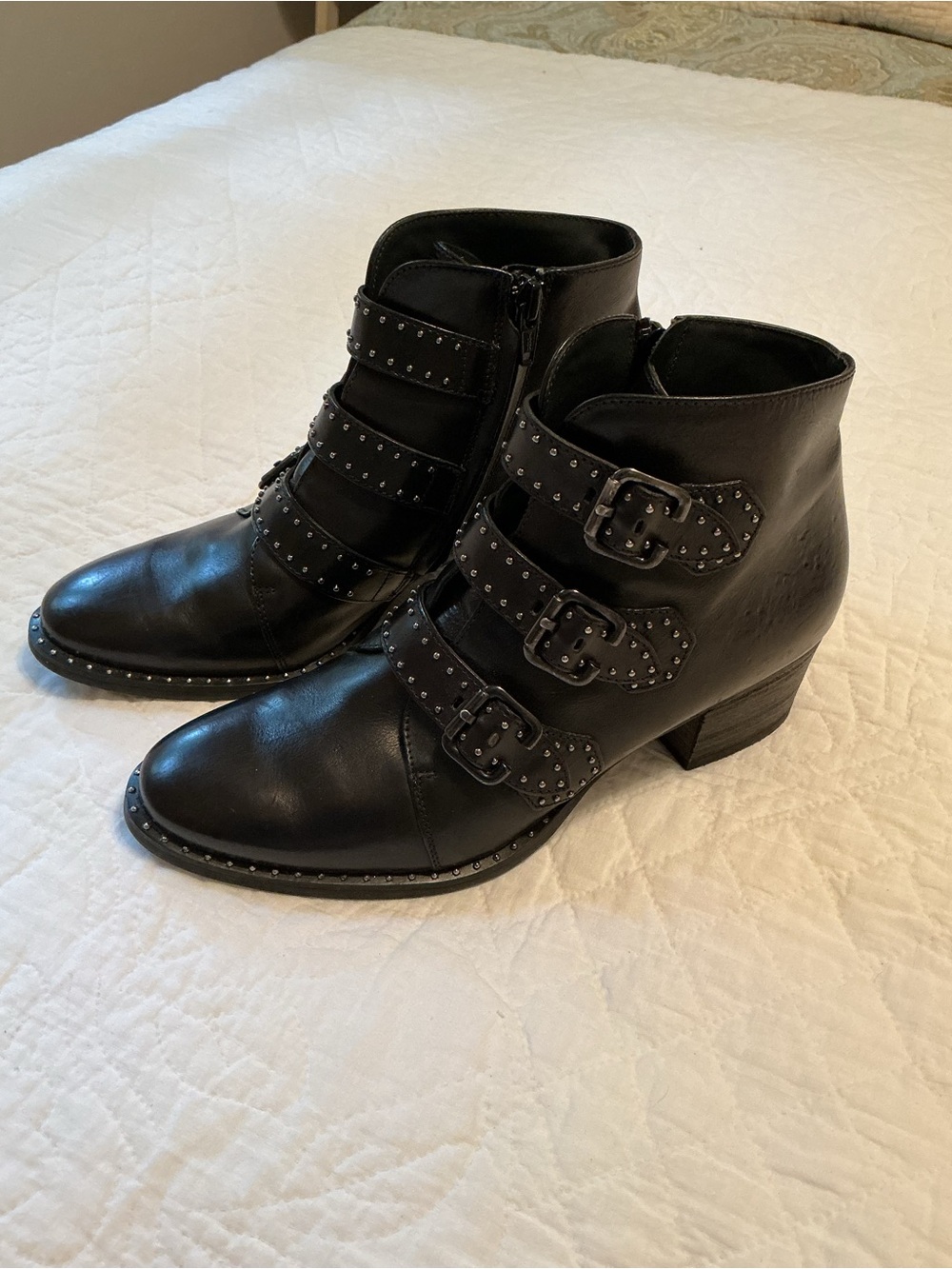 Paul Green Soho Moto Studded Leather Ankle Boots, US 7